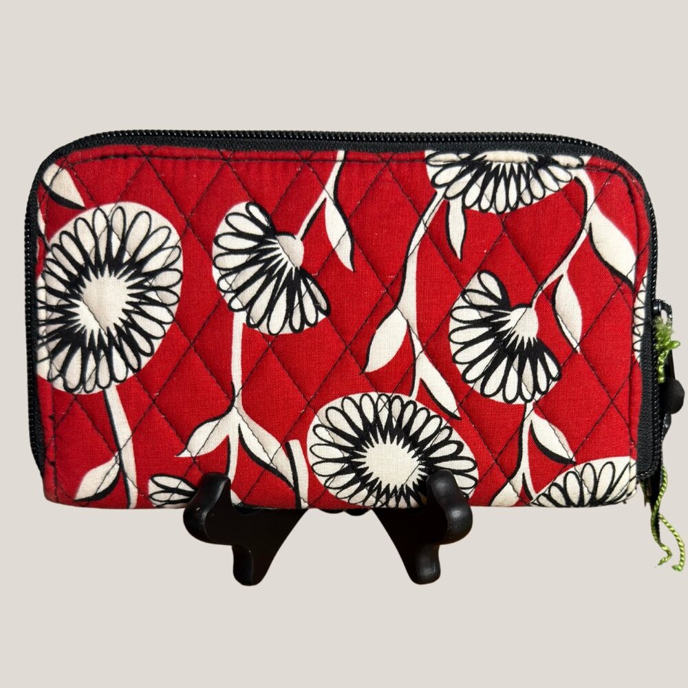 Vera Bradley Red Floral Quilted Zip Wallet